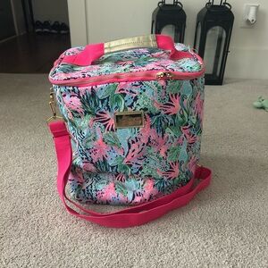 Lilly Pulitzer Pink Blue and Green Wine Cooler Bag